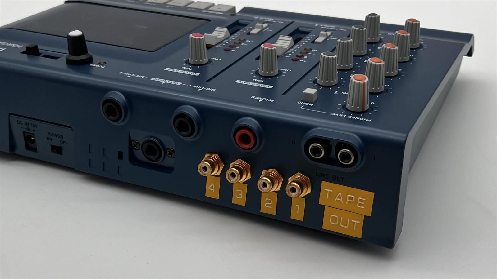 Tascam Porta 02 with gold-labeled tape outs